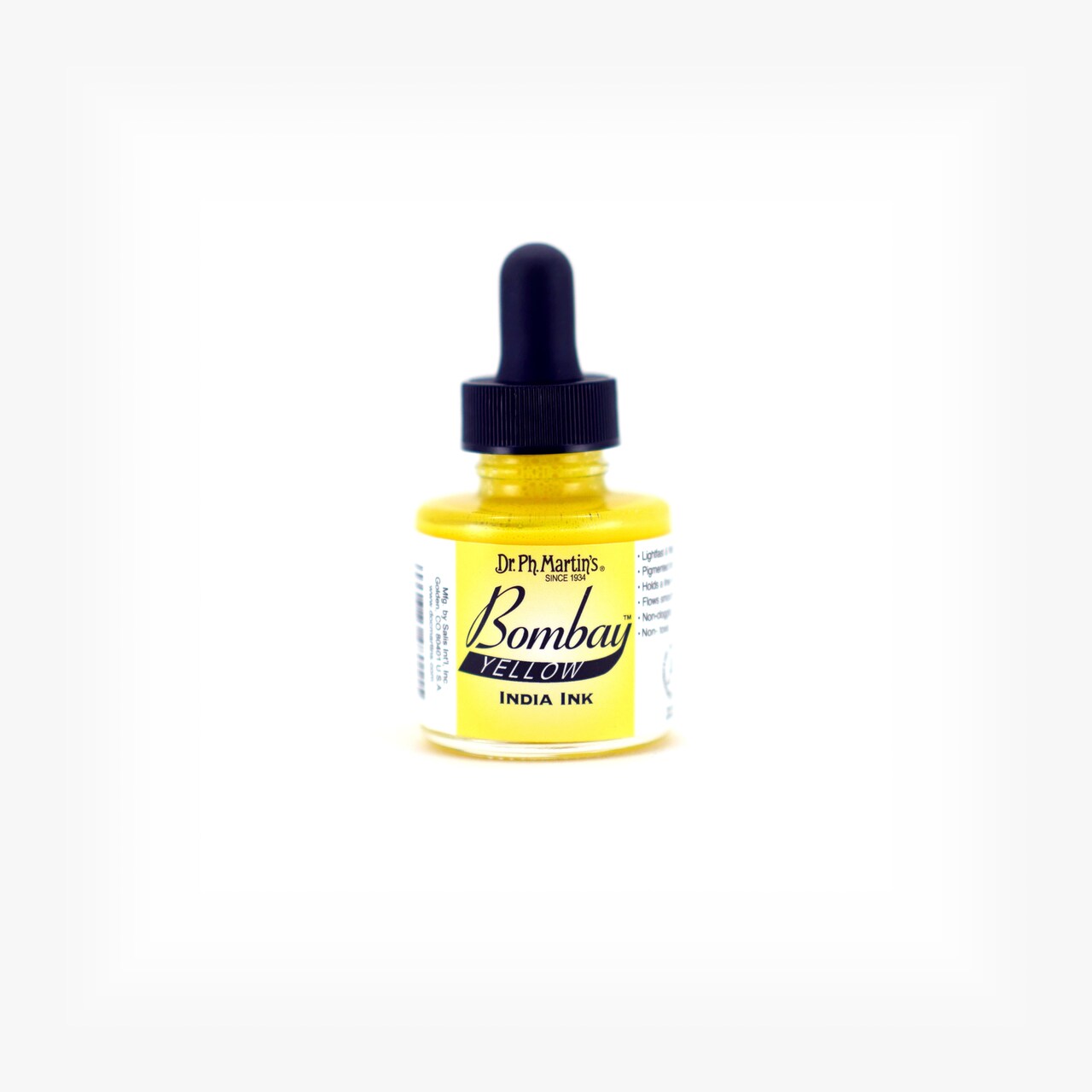 Dr. Ph. Martin's® Bombay India Ink, 1.0 US fl oz, 1BY Yellow, 1 Bottle